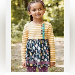 Matilda Jane Yellow Striped and Blue Patterned Dress
